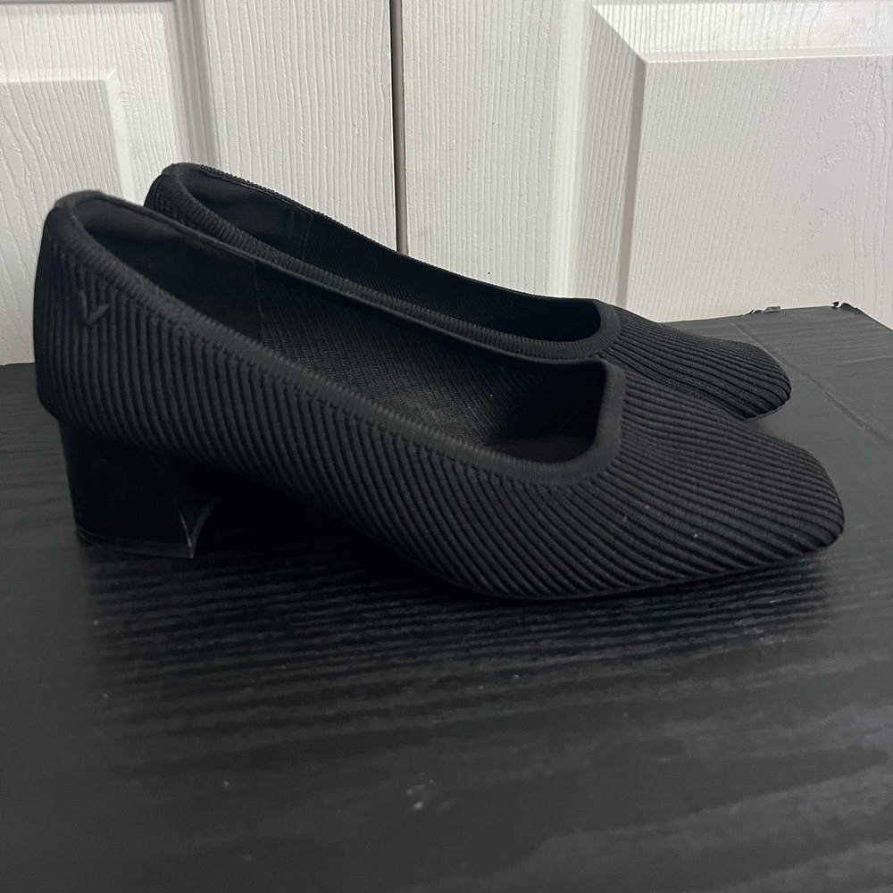 Vivaia Melody Pro Square Toe Knitted Block Heel Heel Black Sz 40eu 9 US